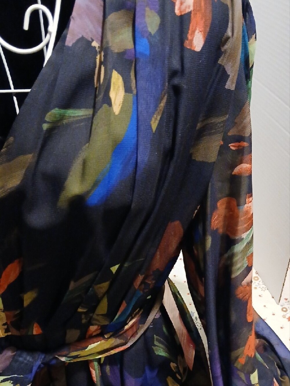 Alex Marie Navy Maxi Dress with Green, Brown & Blue Floral Print - Picture 6 of 16
